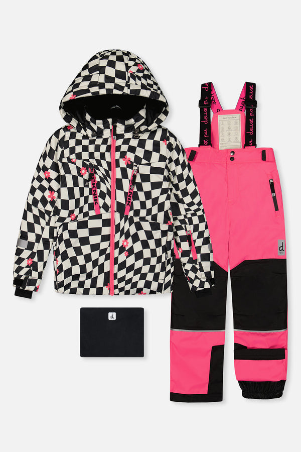 Two Piece Teknik Snowsuit Bright Pink And Checkered - J10TG93_06990