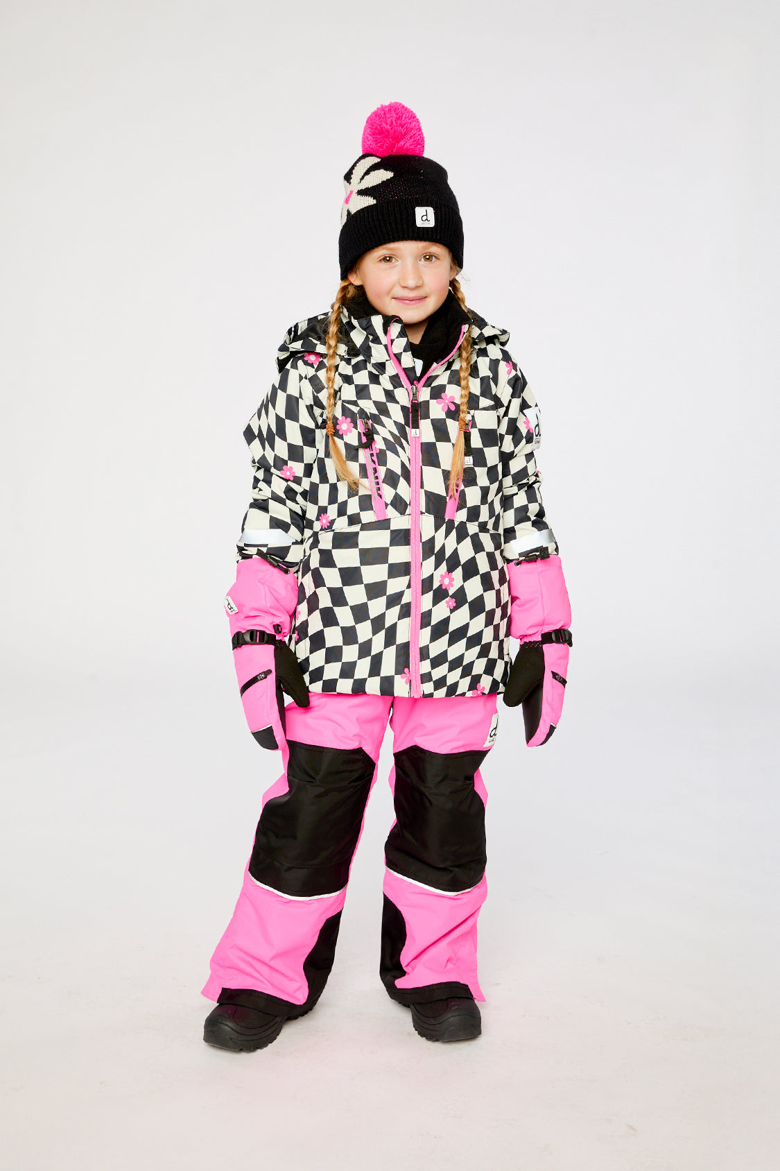 Two Piece Teknik Snowsuit Bright Pink And Checkered - J10TG93_06990