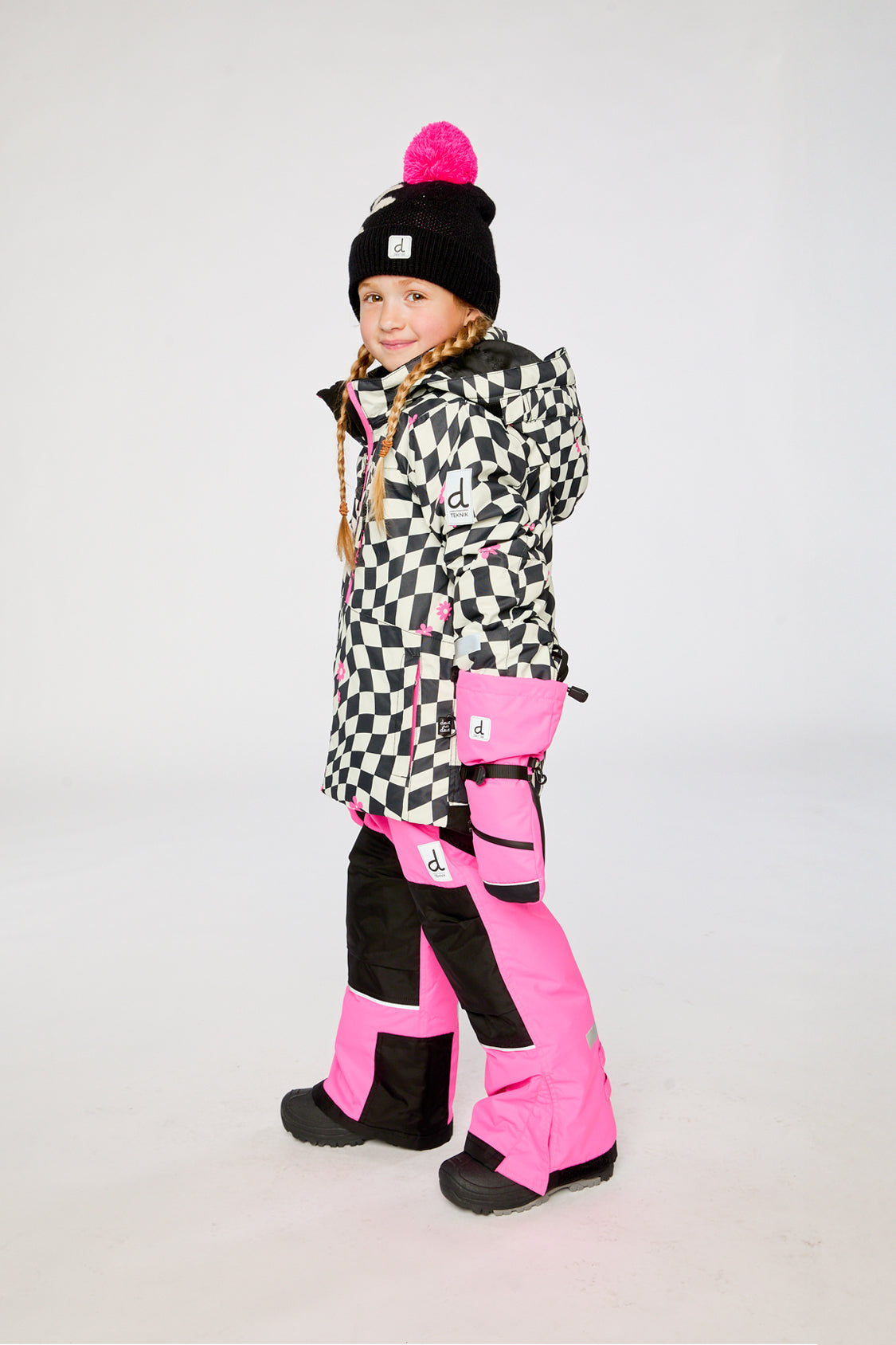 Two Piece Teknik Snowsuit Bright Pink And Checkered - J10TG93_06990