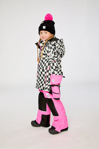 Two Piece Teknik Snowsuit Bright Pink And Checkered - J10TG93_06990