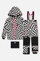 Two Piece Teknik Snowsuit White And Bright Pink Checkered Print - J10TG93_1J040