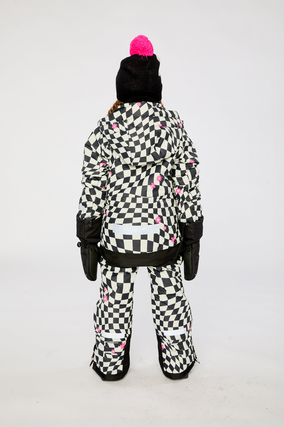 Two Piece Teknik Snowsuit White And Bright Pink Checkered Print - J10TG93_1J040