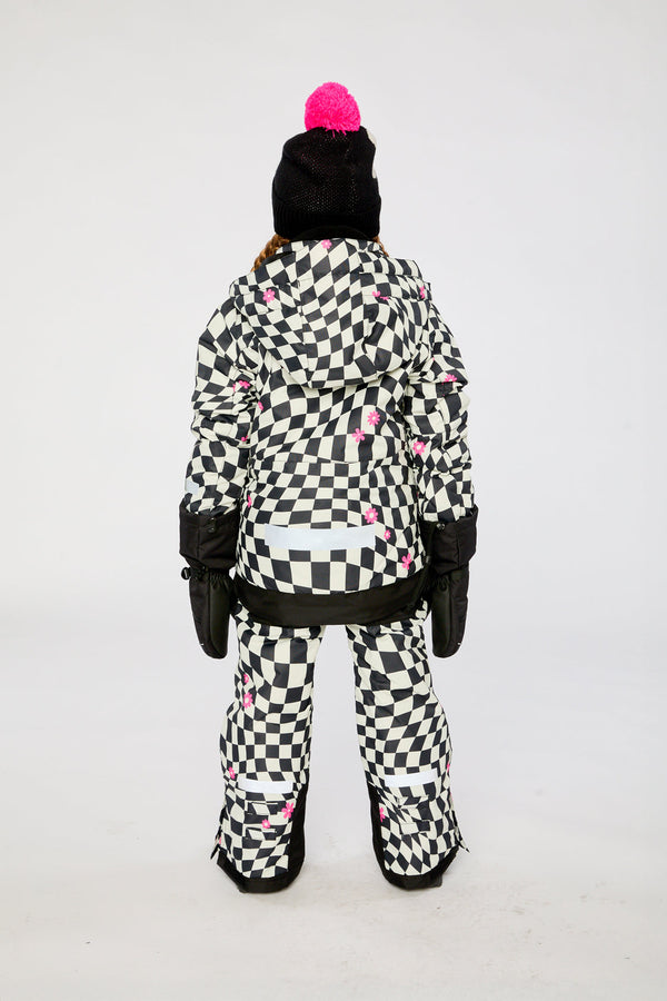 Two Piece Teknik Snowsuit White And Bright Pink Checkered Print - J10TG93_1J040