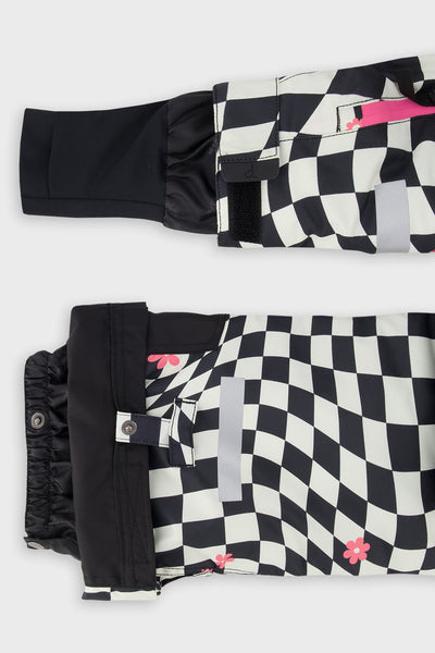 Two Piece Teknik Snowsuit White And Bright Pink Checkered Print - J10TG93_1J040