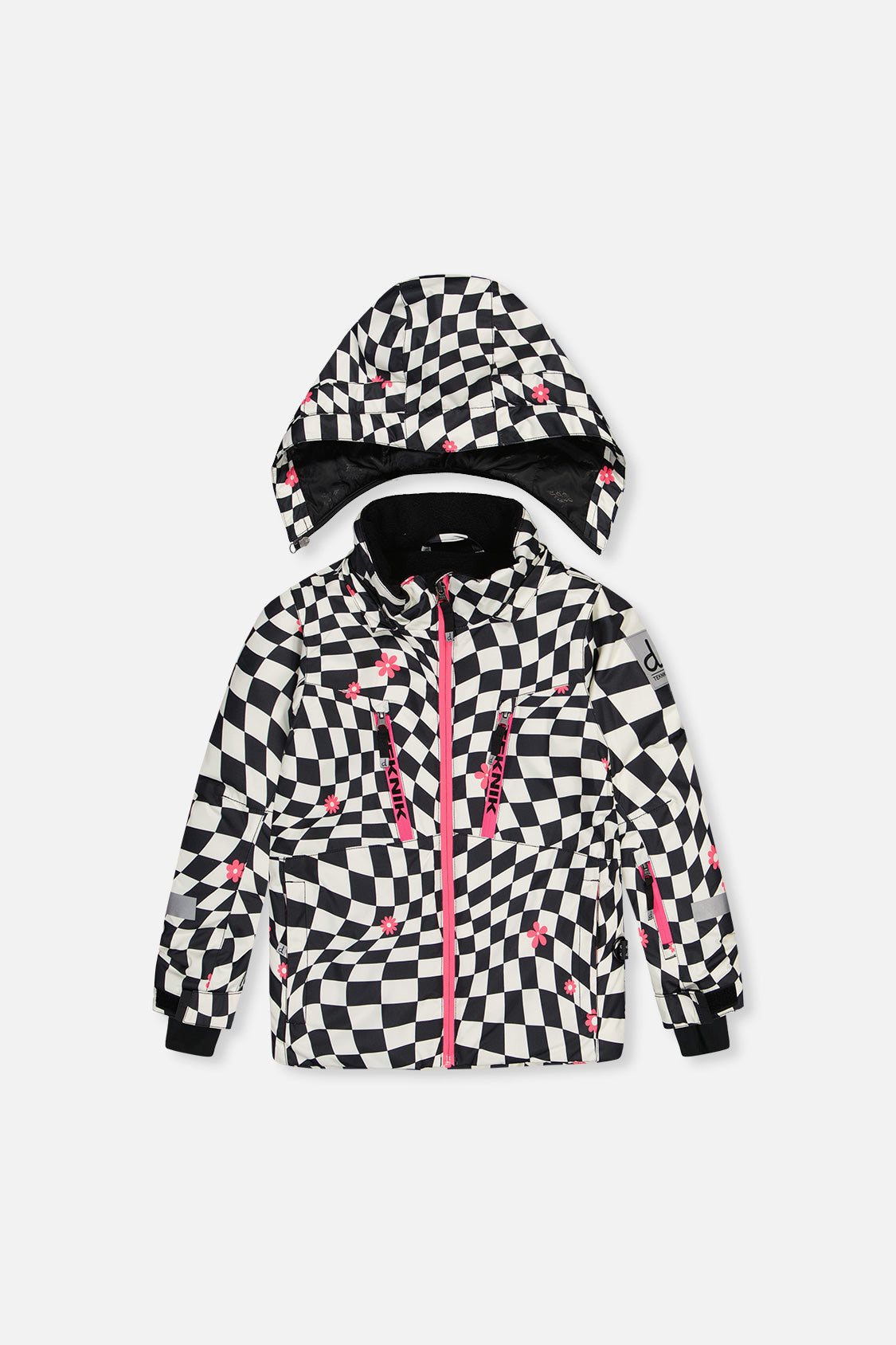 Two Piece Teknik Snowsuit White And Bright Pink Checkered Print - J10TG93_1J040