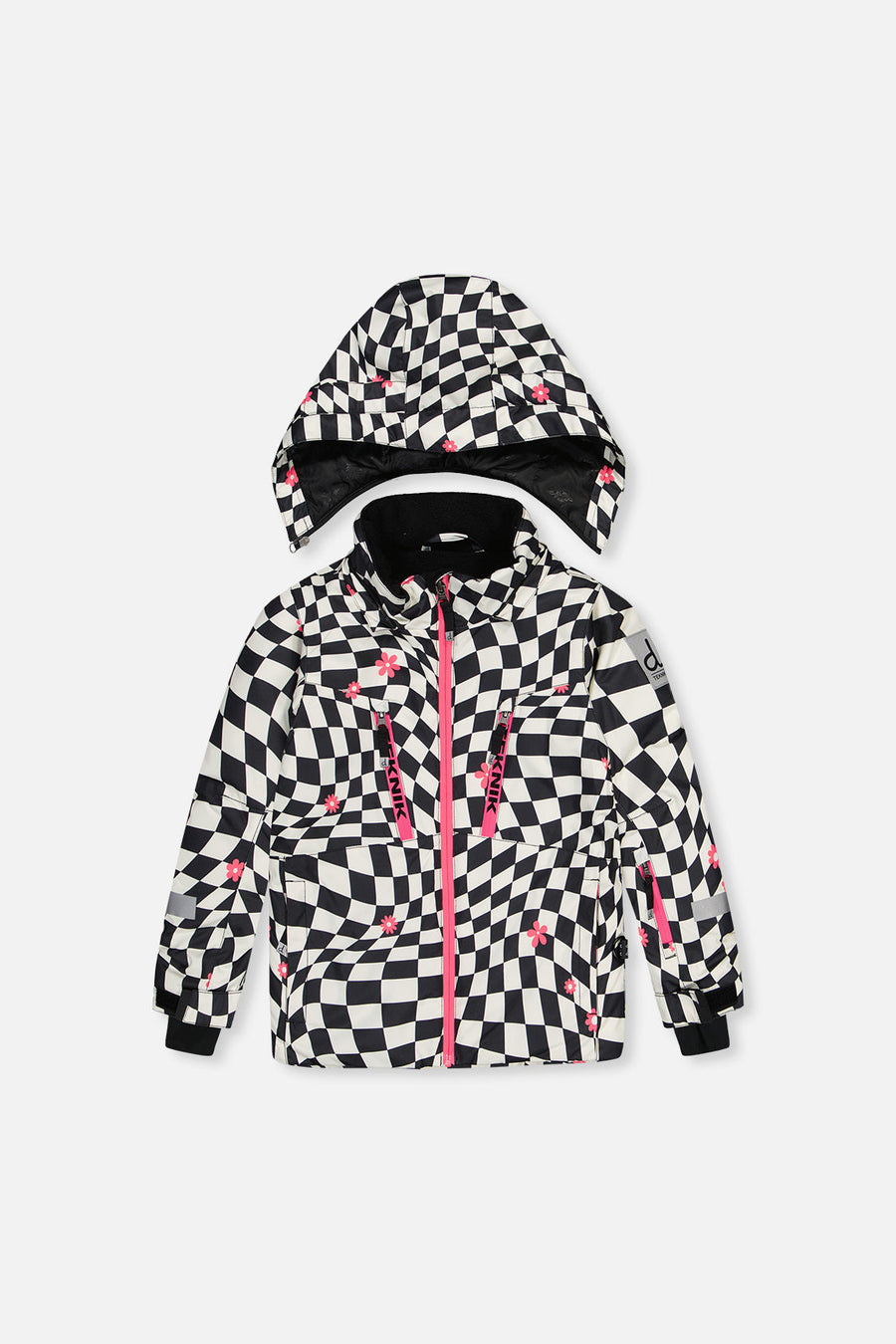 Two Piece Teknik Snowsuit White And Bright Pink Checkered Print - J10TG93_1J040
