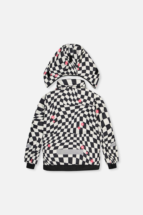 Two Piece Teknik Snowsuit White And Bright Pink Checkered Print - J10TG93_1J040