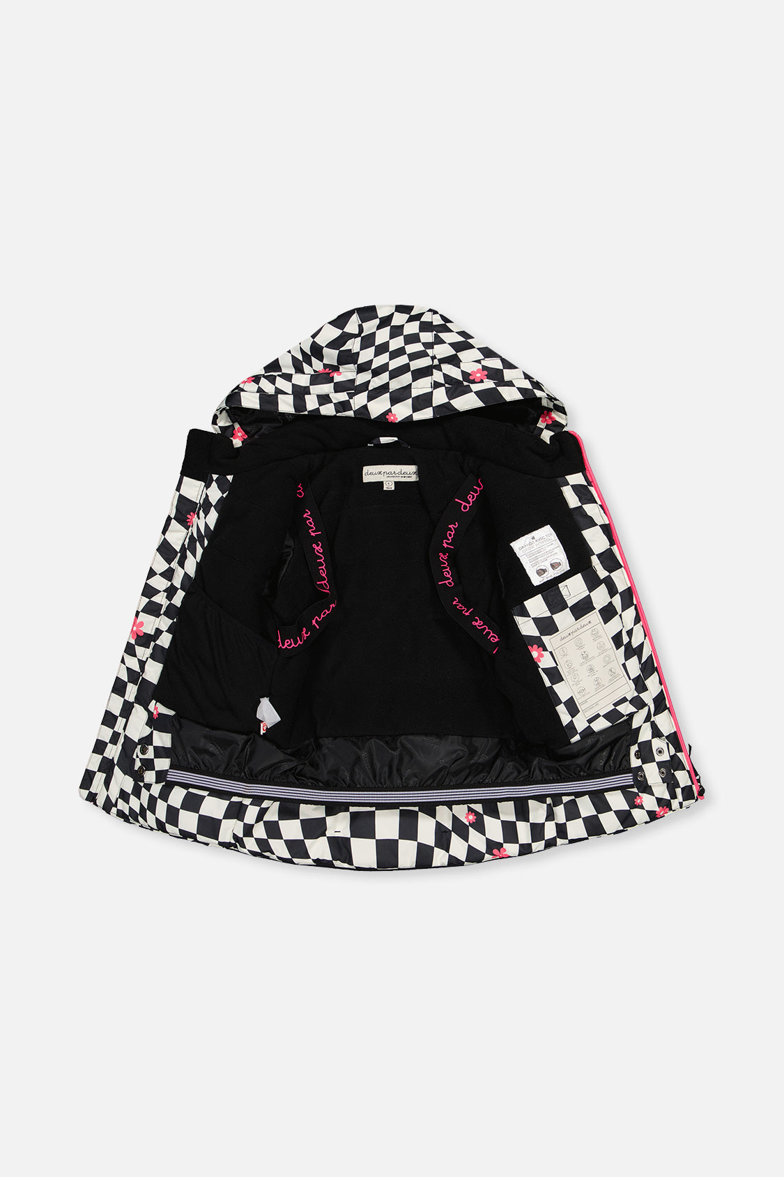 Two Piece Teknik Snowsuit White And Bright Pink Checkered Print - J10TG93_1J040