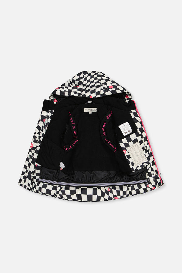 Two Piece Teknik Snowsuit White And Bright Pink Checkered Print - J10TG93_1J040
