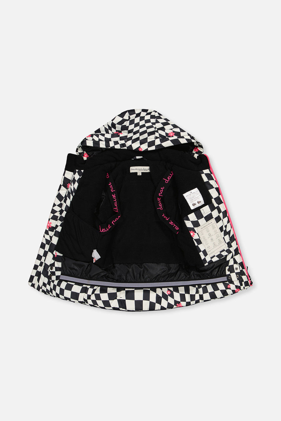 Two Piece Teknik Snowsuit White And Bright Pink Checkered Print - J10TG93_1J040