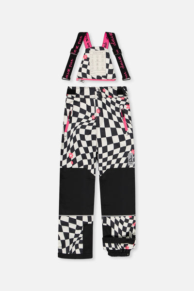 Two Piece Teknik Snowsuit White And Bright Pink Checkered Print - J10TG93_1J040
