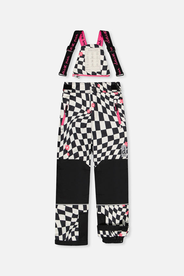 Two Piece Teknik Snowsuit White And Bright Pink Checkered Print - J10TG93_1J040