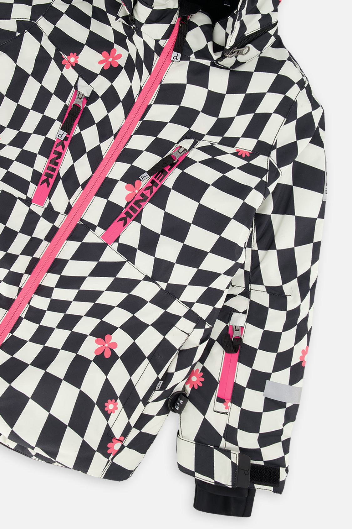 Two Piece Teknik Snowsuit White And Bright Pink Checkered Print - J10TG93_1J040
