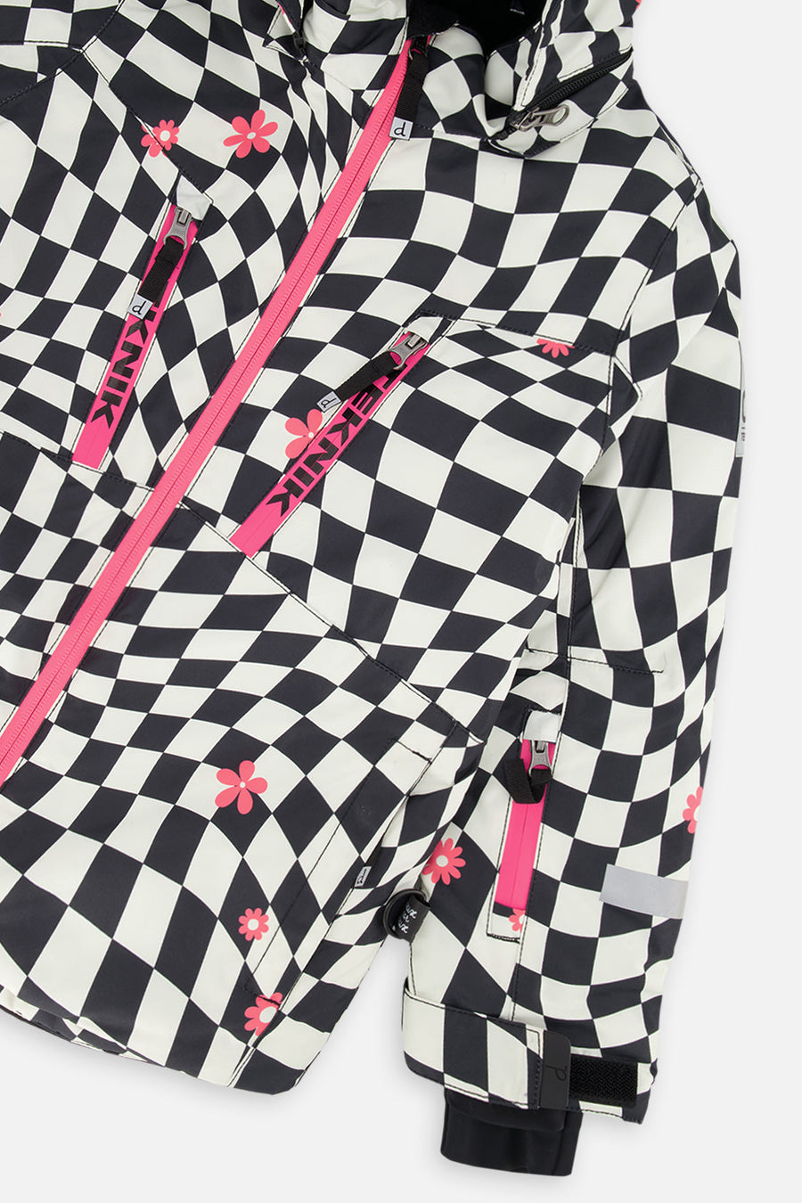 Two Piece Teknik Snowsuit White And Bright Pink Checkered Print - J10TG93_1J040