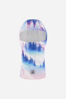 Polar Balaclava Blue And Pink Mountain Print