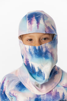 Polar Balaclava Blue And Pink Mountain Print