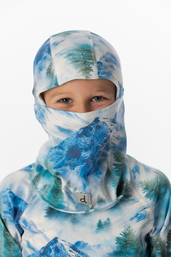 Polar Balaclava Blue Mountain Print