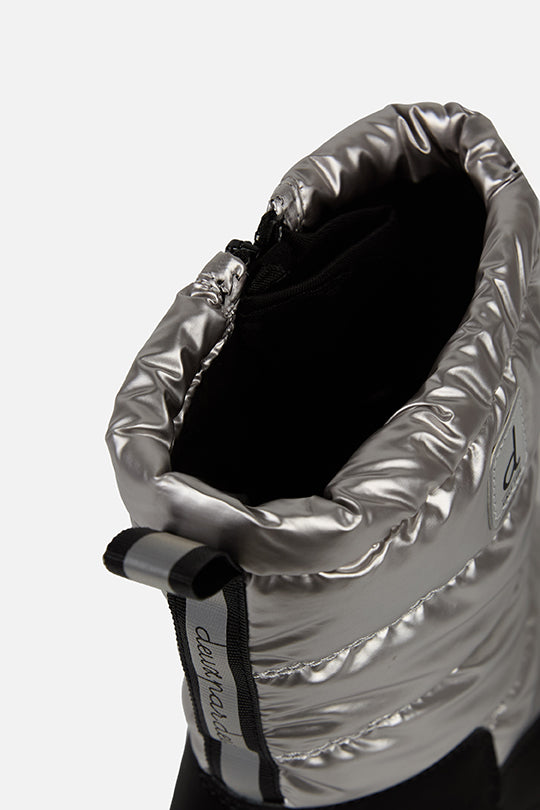 Nylon Quilted Winter Boots Silver