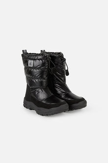 Bottes d'hiver en nylon matelassé noir