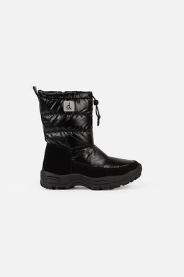 Bottes d'hiver en nylon matelassé noir