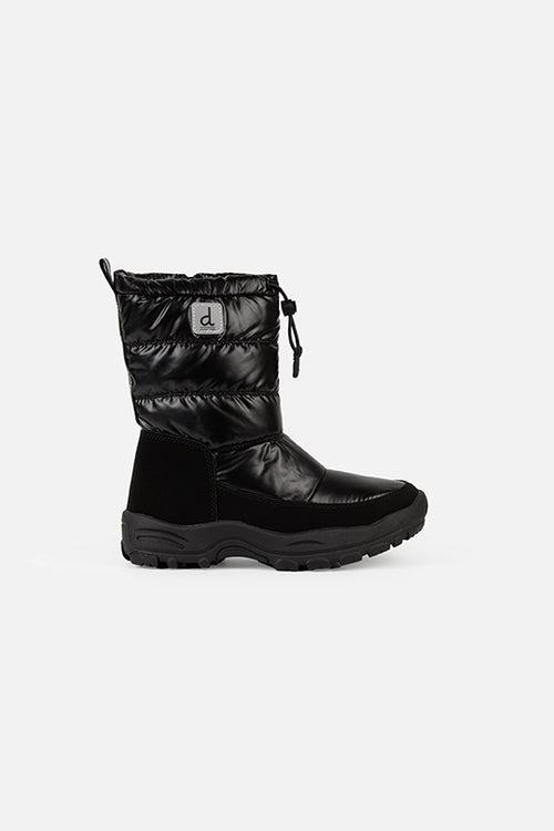 Bottes d'hiver en nylon matelassé noir