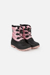 Bottes d'hiver matelassées avec doublure en polaire vieux rose pâle