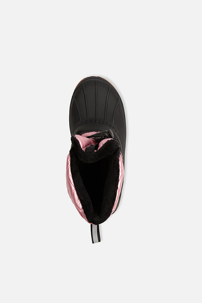Bottes d'hiver matelassées avec doublure en polaire vieux rose pâle