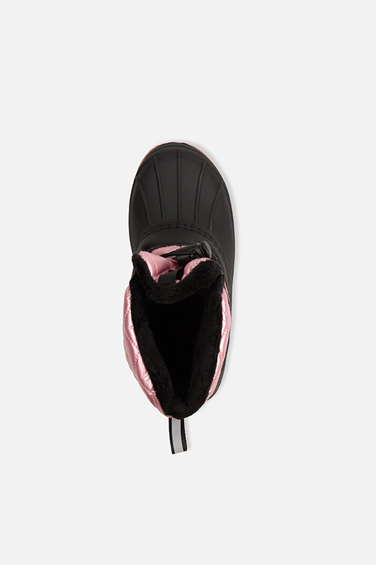 Bottes d'hiver matelassées avec doublure en polaire vieux rose pâle