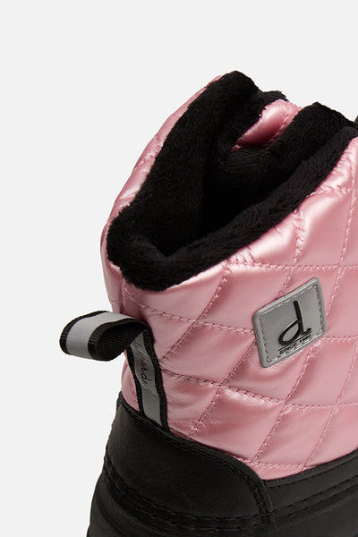 Bottes d'hiver matelassées avec doublure en polaire vieux rose pâle