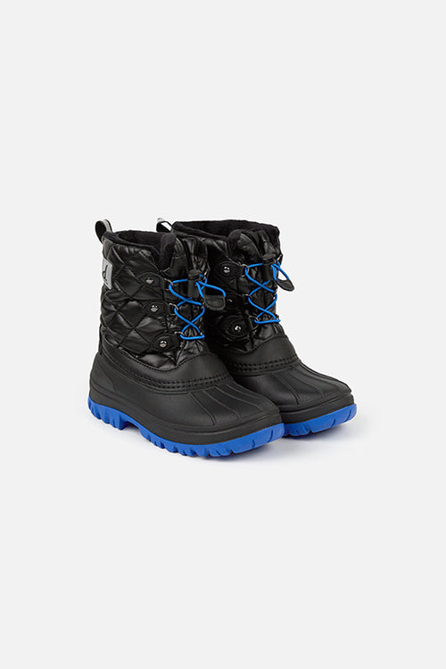 Gesteppte Winterstiefel mit Polarfleece-Futter Schwarz