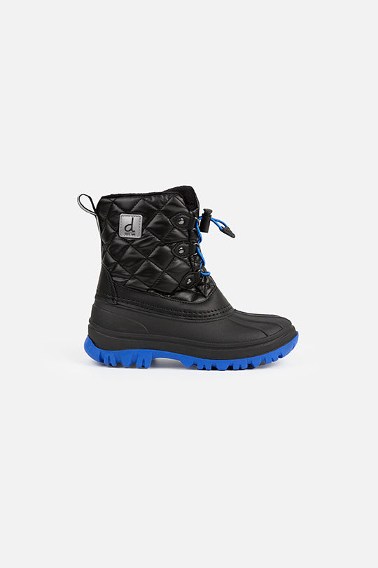 Bottes d'hiver matelassées avec doublure en polaire noir