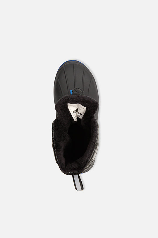 Bottes d'hiver matelassées avec doublure en polaire noir