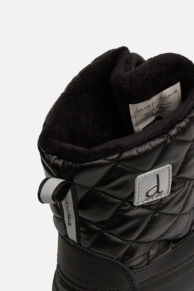 Bottes d'hiver matelassées avec doublure en polaire noir
