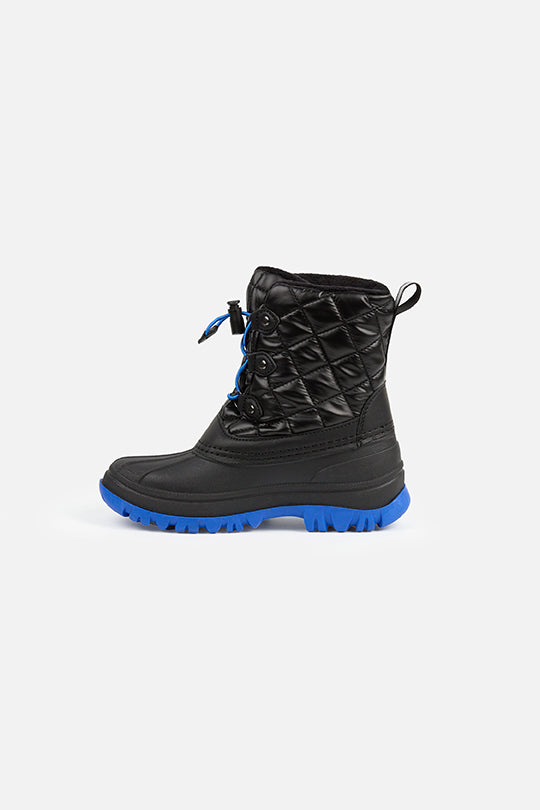 Bottes d'hiver matelassées avec doublure en polaire noir