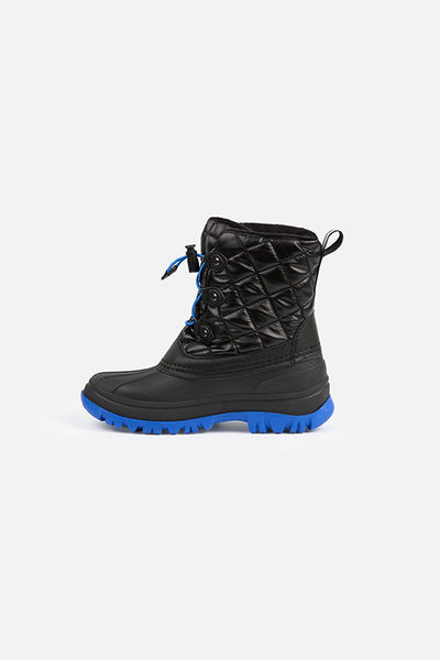 Bottes d'hiver matelassées avec doublure en polaire noir