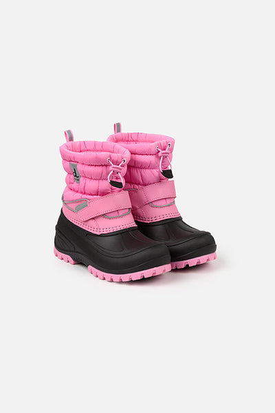 Rubberized Puffer Winter Boots Pink