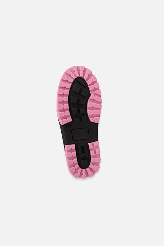 Rubberized Puffer Winter Boots Pink