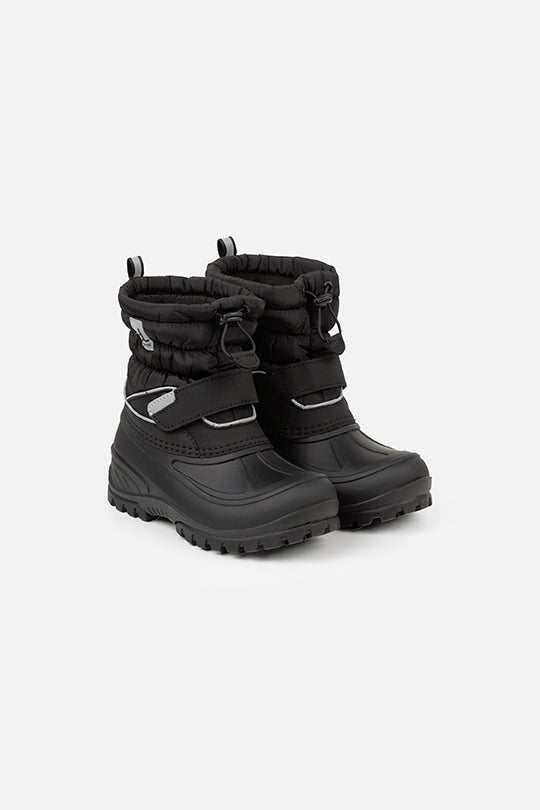 Rubberized Puffer Winter Boots Black