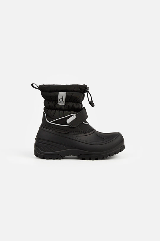 Rubberized Puffer Winter Boots Black