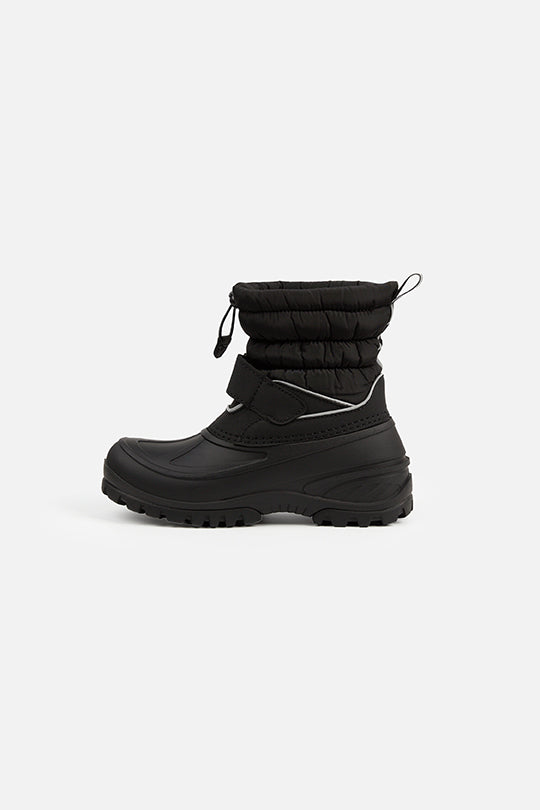 Rubberized Puffer Winter Boots Black