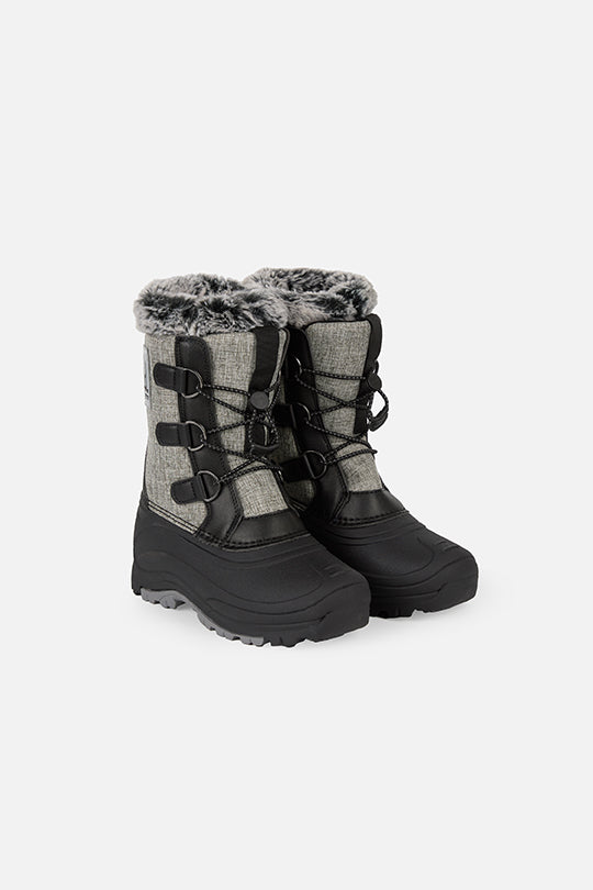Bottes d'hiver avec doublure amovible gris mélangé