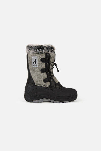 Bottes d'hiver avec doublure amovible gris mélangé