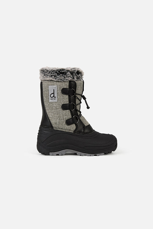 Bottes d'hiver avec doublure amovible gris mélangé