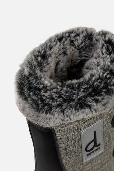 Bottes d'hiver avec doublure amovible gris mélangé