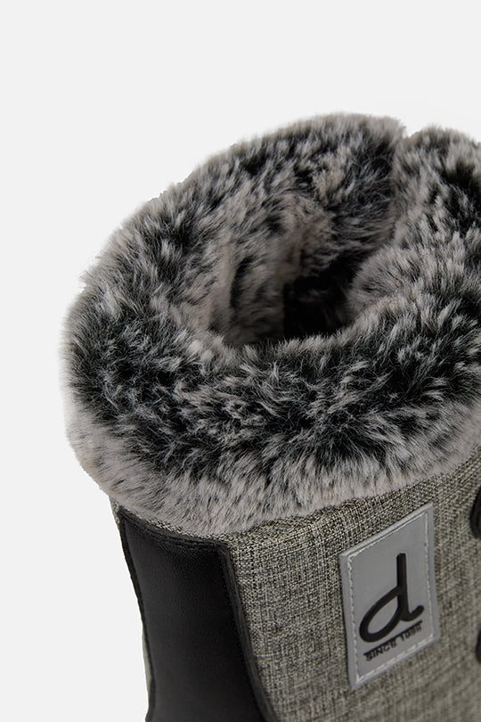 Bottes d'hiver avec doublure amovible gris mélangé