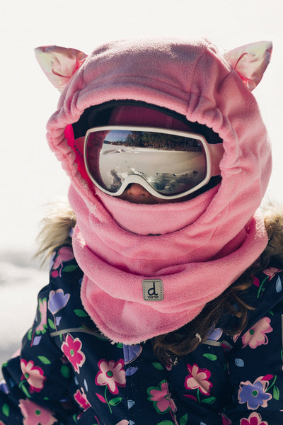 Oversized Polar Balaclava For Ski Helmet Pink - J10XCAT_06240