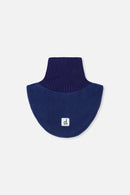 Cache-cou col roulé en tricot et en polaire bleu marine