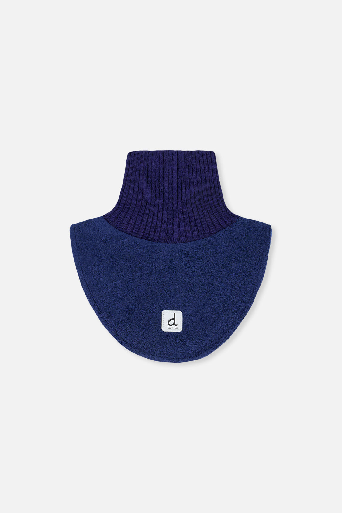 Cache-cou col roulé en tricot et en polaire bleu marine