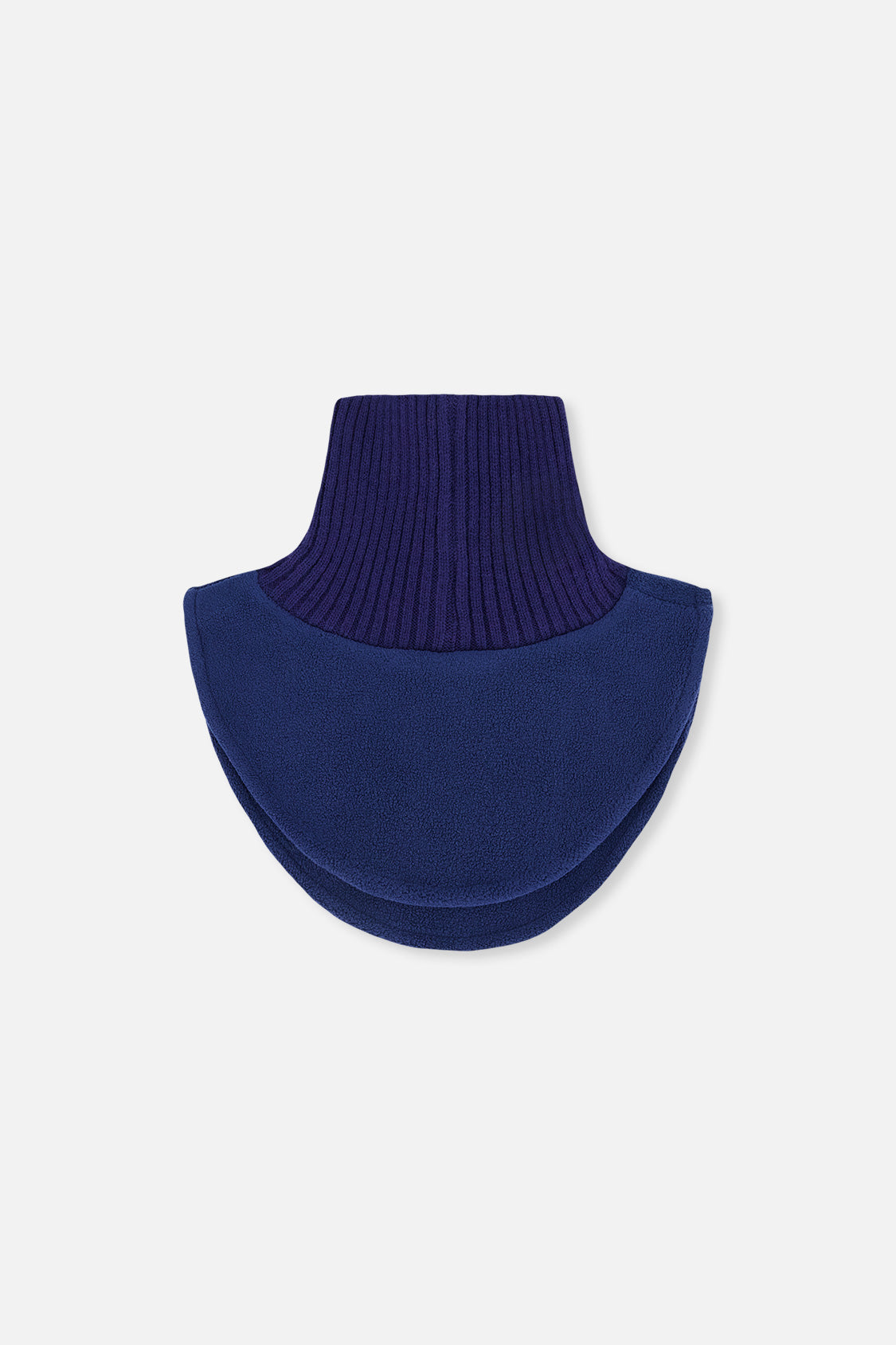 Cache-cou col roulé en tricot et en polaire bleu marine