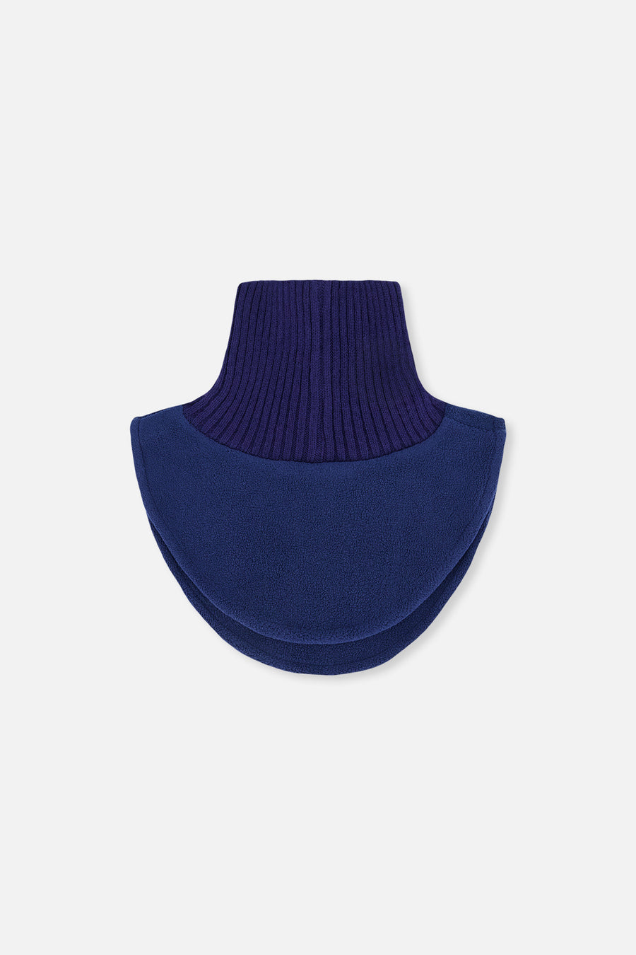 Cache-cou col roulé en tricot et en polaire bleu marine